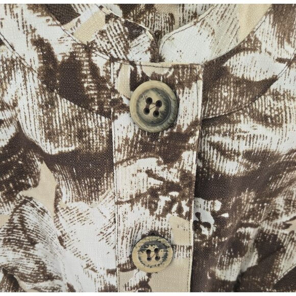 Coldwater Creek Linen Blend Jacket Floral 3/4 Sleeves Round Neck - Picture 5 of 8